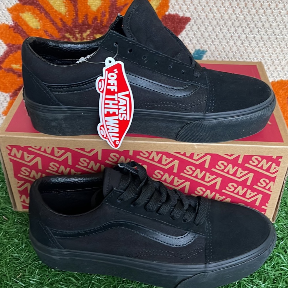 Vans Old School Platforms Black/Black WMNS - Picture 2 of 16